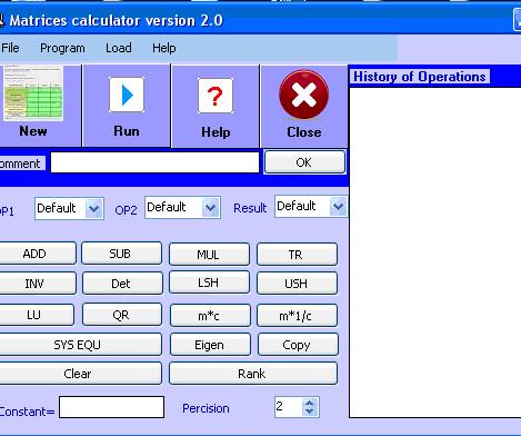 Matrices calculator 2.0