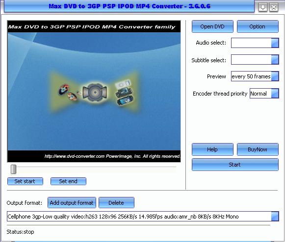 Max DVD to 3GP PSP IPOD MP4 Converter 3.8.2.2280