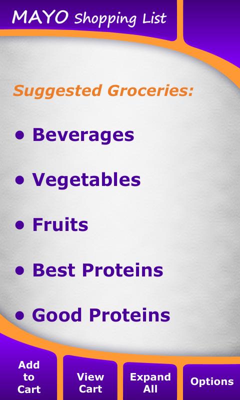 Mayo Clinic Diet Shopping List 2.0