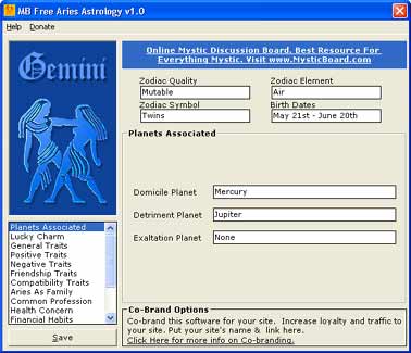 MB Free Gemini Astrology 1.50