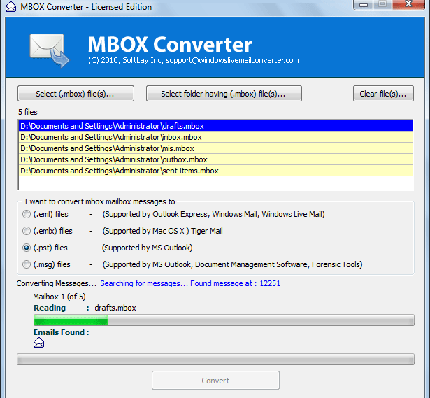 MBOX Conversion Tool 6.5