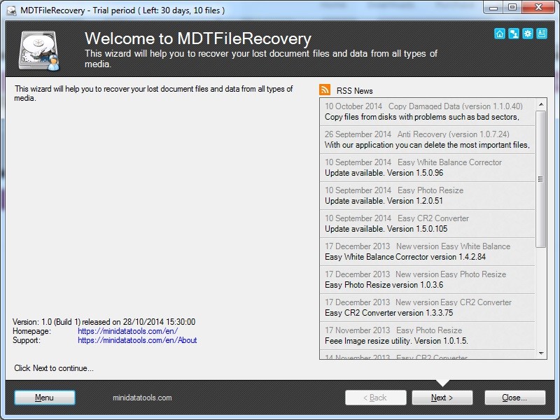 MDT FileRecovery 1.3.2.100