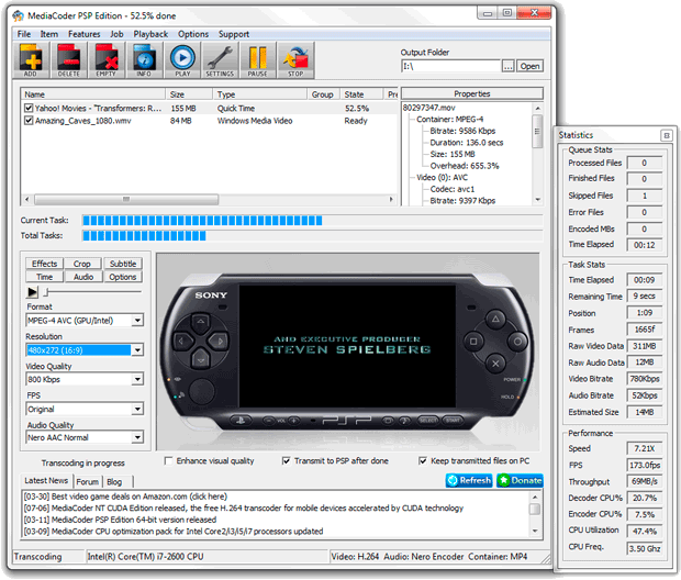MediaCoder PSP Edition 0.7.5 B5353 1.0