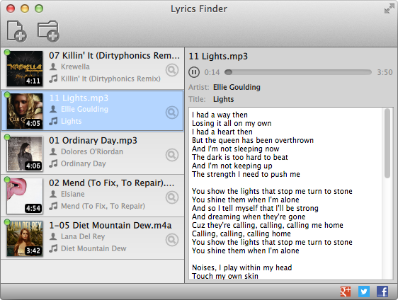 MediaHuman Lyrics Finder for Mac 1.1