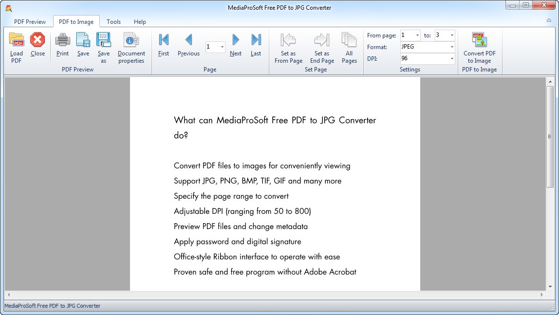 MediaProSoft Free PDF to JPG Converter 3.1.4