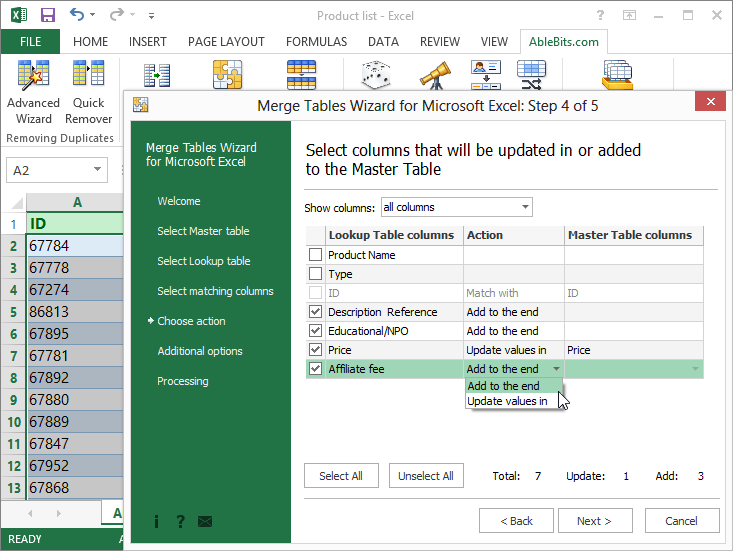 Merge Tables Wizard for Microsoft Excel 3.1.4