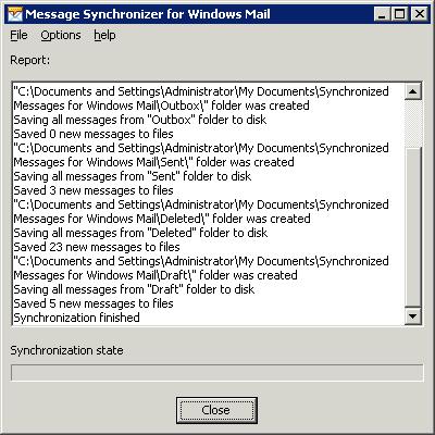 Message Synchronizer for Windows Mail 2.18