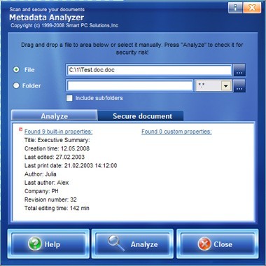 Metadata Analyzer 2.2