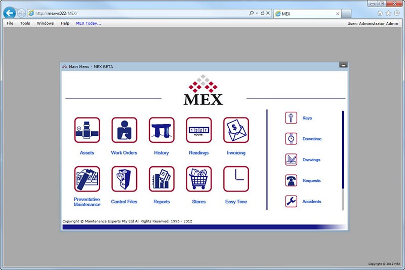 MEX Maintenance Software 14.0.3.0