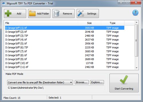 Mgosoft TIFF To PDF Converter 8.8.0