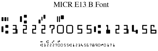 MICR E13B Match font 6.2