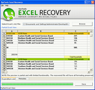 Microsoft Excel Recovery Tool 3.0