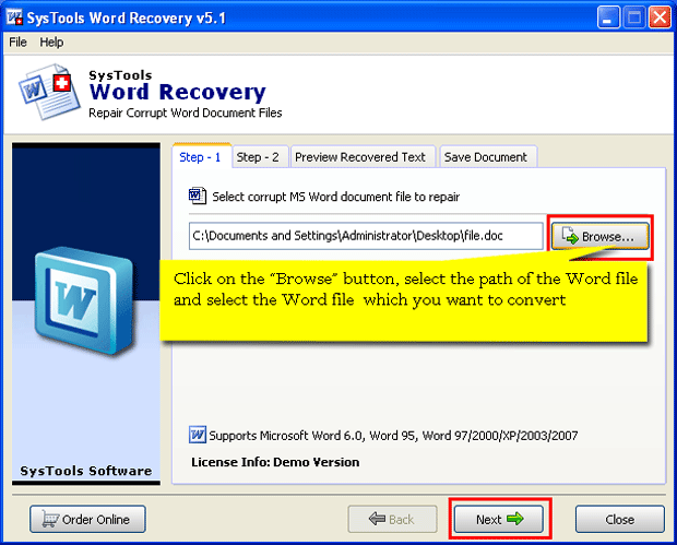Microsoft Word Recovery Software 5.2.3