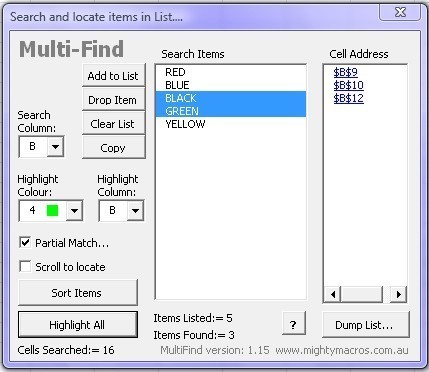 mightymacros Multifind Excel Addin 1.17