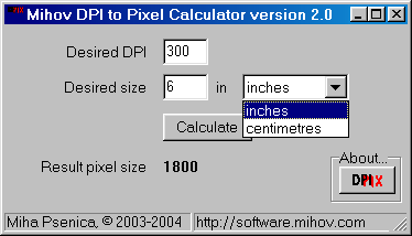 Mihov DPI to Pixel Calculator 2.0