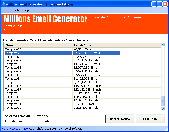 Millions Email Generator Platinum 5.2.8.261