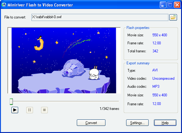 Miniriver Flash to Video Converter 1.1