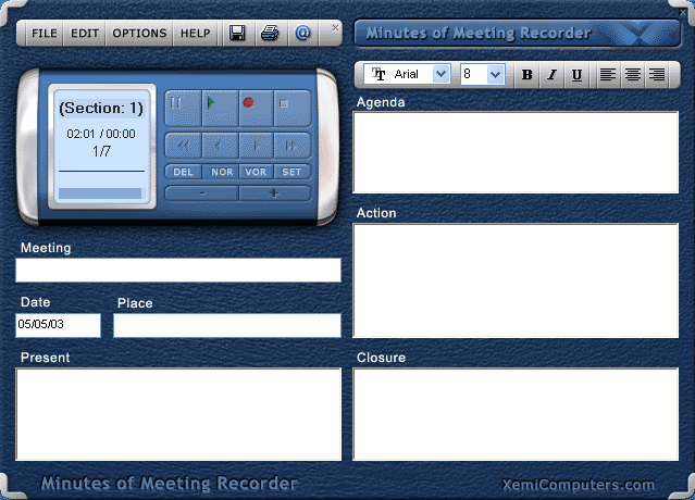 Minutes of Meeting Recorder 4.3