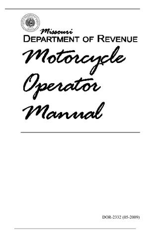 Missouri Motorcycle Manual 4.1