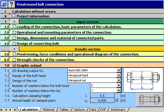 MITCalc - Bolted connection 1.21