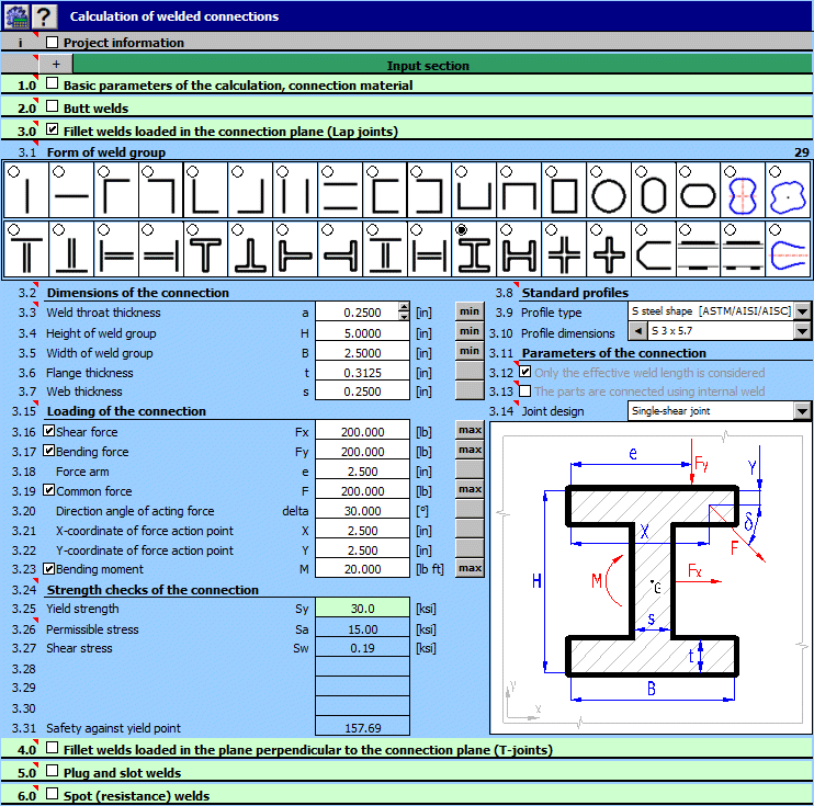 MITCalc - Welded connections 1.13