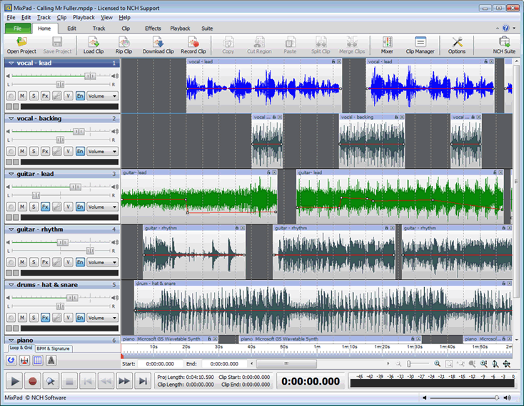 MixPad Multitrack Audio Recorder and Mixer 3.27