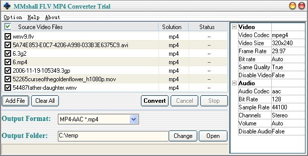MMshall FLV MP4 Video Converter 1.55