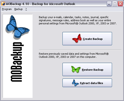 MOBackup - Outlook Backup Software 3.40