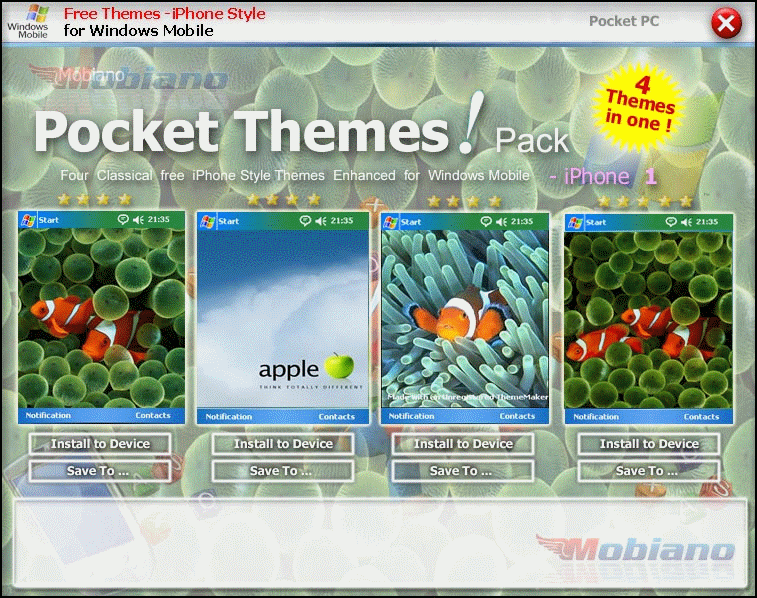 Mobiano Pocket PC Themes Pack - iPhone Style 1.0