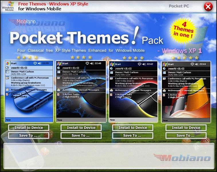 Mobiano Pocket PC Themes Pack - XP style 1.0