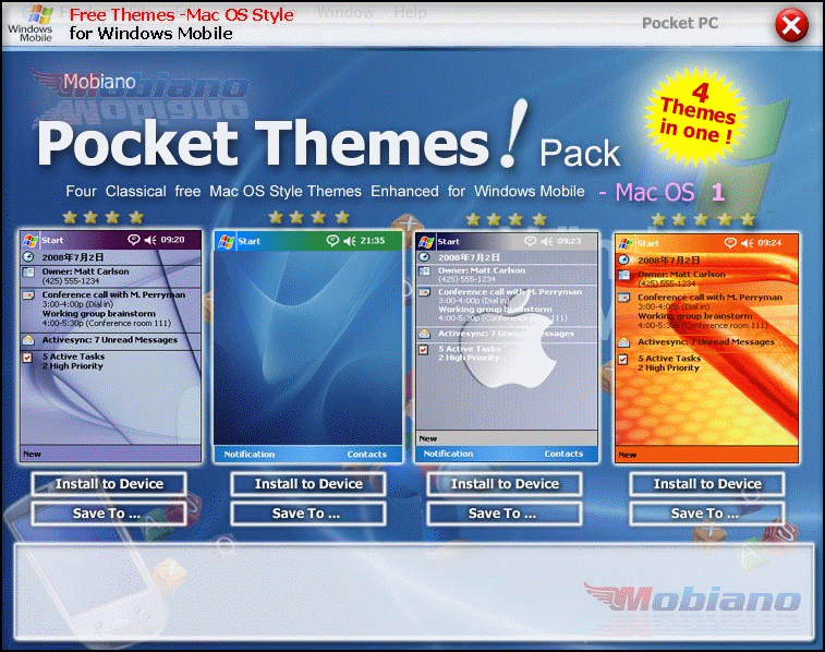 Mobiano Pocket PC Themes Pack -Mac OS style 1.0