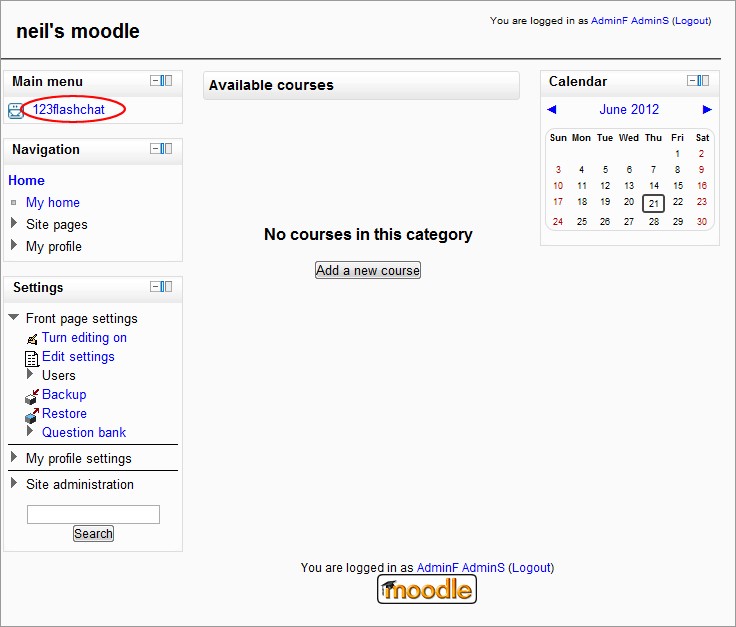 Moodle Chat Module 2.6.2