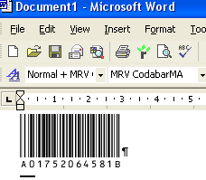 Morovia Codabar Fontware 1.0
