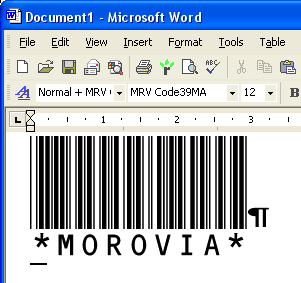 Morovia Code93 Fontware 1.0
