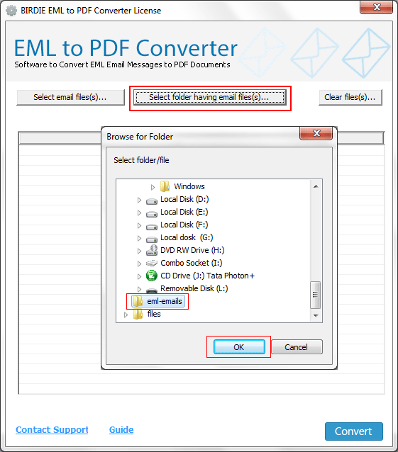 Move EML Messages to PDF 6.9.4