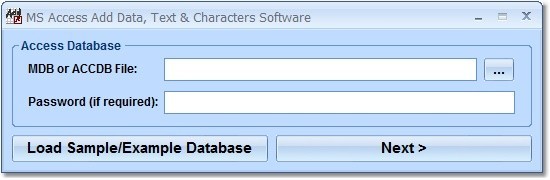 MS Access Add Data, Text & Characters Software 7.0