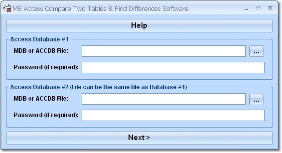 MS Access Compare Two Tables & Find Differences Software 7.0