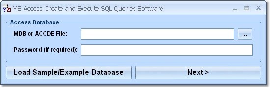 MS Access Create and Edit SQL Queries Software 7.0