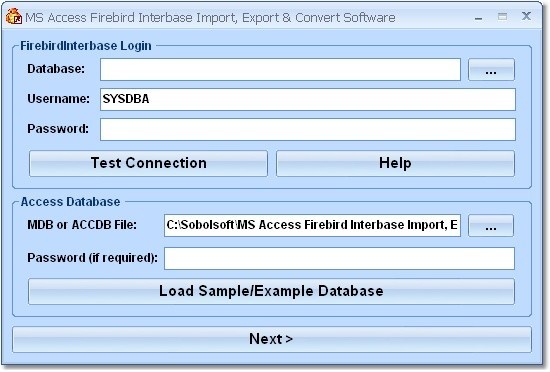 MS Access Firebird Interbase Import, Export & Convert Software 7.0