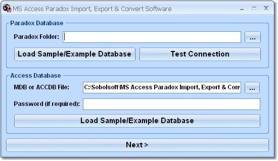 MS Access Paradox Import, Export & Convert Software 7.0