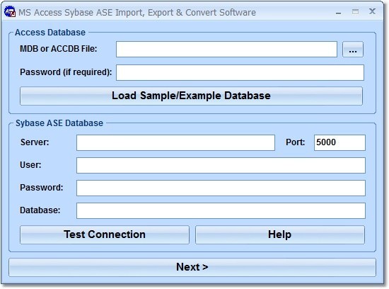 MS Access Sybase ASE Import, Export & Convert Software 7.0