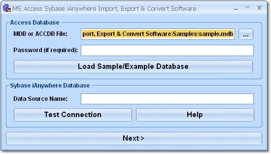MS Access Sybase iAnywhere Import, Export & Convert Software 7.0