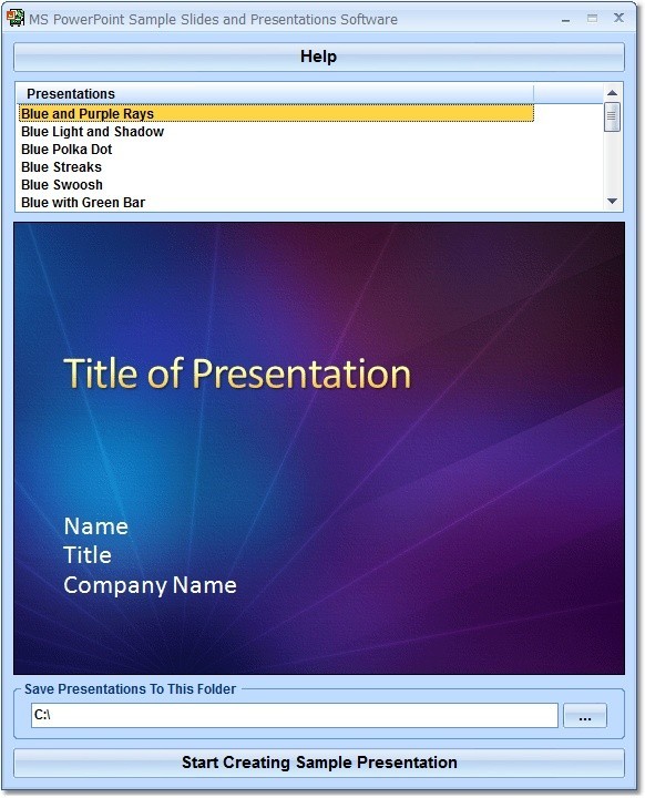 MS PowerPoint Sample Slides and Presentations Software 7.0
