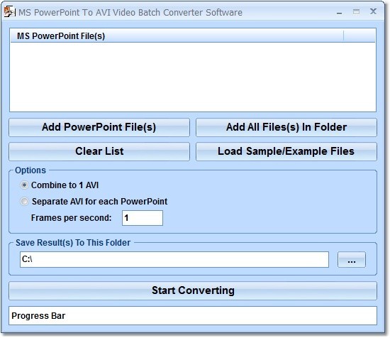 MS PowerPoint To AVI Video Batch Converter Software 7.0