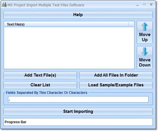 MS Project Import Multiple Text Files Software 7.0