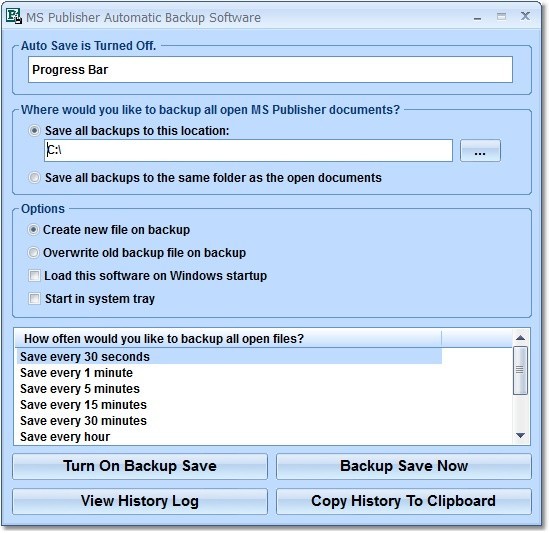 MS Publisher Automatic Backup Software 7.0