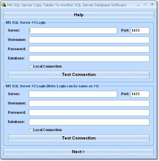 MS SQL Server Copy Tables To Another SQL Server Database Software 7.0