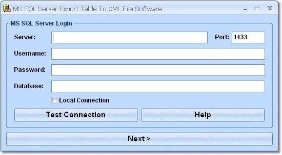 MS SQL Server Export Table To XML File Software 7.0