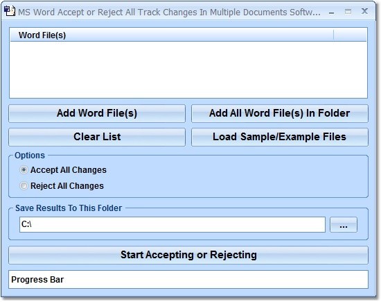 MS Word Accept or Reject All Track Changes In Multiple Documents Software 7.0