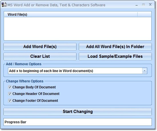 MS Word Add or Remove Data, Text & Characters Software 7.0